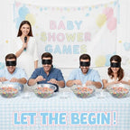 6 Set Funny Baby Shower Games, Bowls Blindfolds Babies Beads - Image 2