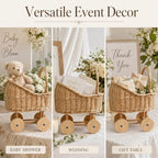 Wicker Baby Carriage Centerpiece, Willow Decor for Baby Shower - Image 7