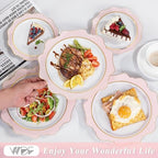 WDF 100PCS Pink Plastic Plates - Heavy Duty Pink and Gold Disposable Plates - Include 50 Dinner Plate and 50 Cake Plastic Plate for Valentine's Day, Wedding, Bridal Shower, Tea Party (Pack of 2) - Image 5