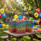 Tenceur 80 Pcs Neon Rainbow Leopard Paper Treat Bags Bulk with Handles 10.63 x 4.72 x 7.87 Inch Leopard Gift Goodie Cheetah Themed Birthday Party Favors for Bridal Shower Christmas Decorations - Image 6