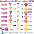 Hot Pink Purple Balloon Arch Double Stuffed Balloons with Artificial Flowers Eucalyptus Leaves Pastel Yellow Peach Magenta Latex Garland for Wildflower Birthday Wedding Floral Tropical Party Decor - Image 3