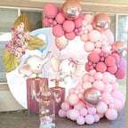 6.5x6.5ft Boy or Girl Gender Reveal Round Backdrop Cover Cute Elephant Blue Pink Balloon Circle Photography Background for Newborn Baby Shower Gender Reveal Party Decoration Cake Table Banner - Image 3