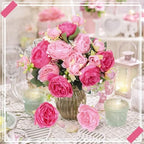 8 Bundles Artificial Peony Centerpiece Flowers,Pink Series - Image 3