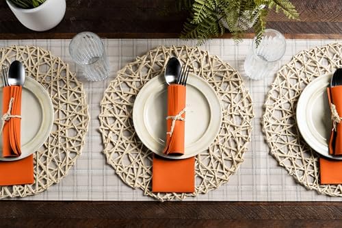 Linen-Feel Orange Paper Napkins - Decortive Cloth-Like Disposable Dinner Napkins - Soft And Absorbent Napkins for Thanksgiving, Party, Wedding, Bathroom Or Any Occasion. (Pack of 100) - Image 7