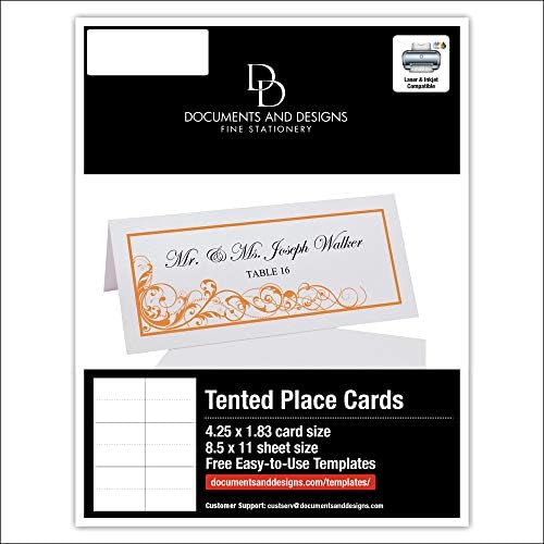 Scribble Vintage Swirl Printable Place Cards, Orange, Set of 150 (25 Sheets - Image 6