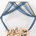 Sheer Gauze Wedding Arch Draping Fabric 29" x 20 FT 4 Panel Dusty Blue - Image 6