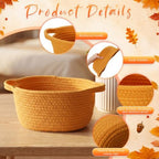 LemonRoad 5 Pcs Fall Empty Gift Basket, Autumn Party Supplies Decor - Image 3