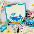 Ocean Whale Baby Shower Guest Book Alternative Drop Box Frame Under the Sea - Image 4