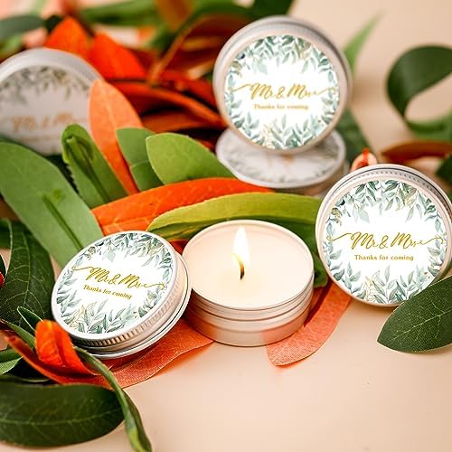 MTLEE 50 Pcs Wedding Candles Gift Favors for Guests 1 oz, Mr and Mrs - Image 3