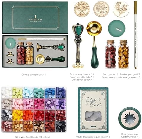 CLKINN Wax Seal Kit with 24 Colors 600Pcs Sealing Wax Beads for DIY Crafts - Image 4