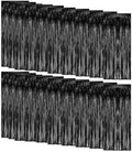 20 Pack Foil Curtain Backdrop Black Metallic Tinsel Foil Fringe Curtains Photo Booth Props for Birthday Wedding Engagement Baby Shower Bachelorette Christmas Holiday Celebration Party Decorations by KEJ