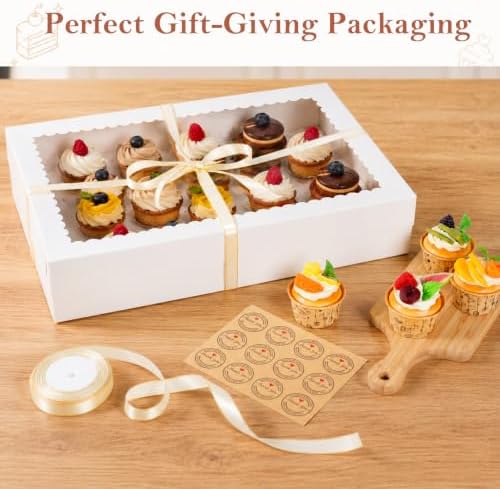 19x14x5 Inch Half Sheet Cake Box with Cake Board & Ribbon, 4 Pack - Image 4