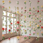 6 Pcs 35.11 ft Hanging Flower Artificial Wildflower Garlands Floral Vines by XunYee