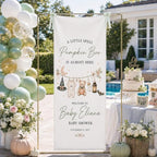 A Little Spell Pumpkin Boo Sage Green Halloween Baby Shower Welcome Banner by Custom