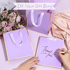 Yeaqee 50 Pcs Metallic Paepr Gift Bags Bulk with Handles,Lavender Purple - Image 5