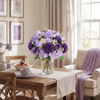 Tigeen 6 Bundles Artificial Flowers Bouquet for Wedding, Purple Series - Image 4