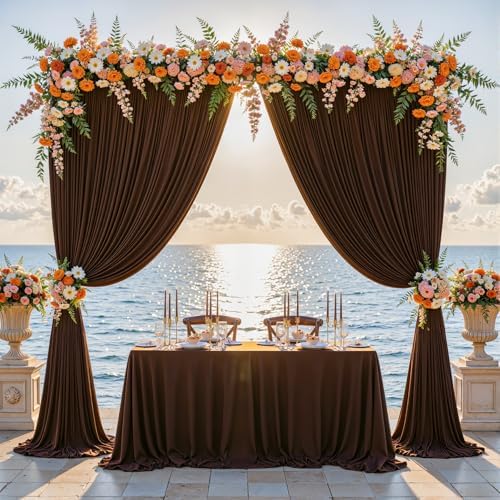 Dark Brown Backdrop Curtains-Wrinkle-Free Polyester Photography Drapes Party Curtain Background for Baby Shower Wedding Decorations- 16 X10FT - Image 6