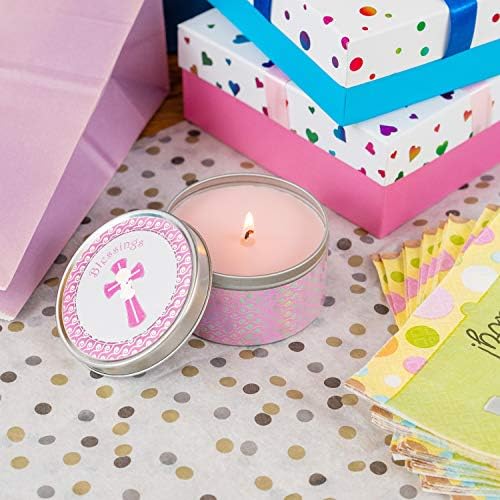 Premium Baptism Favors for Girls | Unique Christening Favors with Soy Wax Candle | First Communion Favors | Christian Party Favors Gift Set for Guests | 6-Pack Blessings Candle Set - Image 4