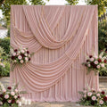 50ftx12ft Dusty Pink Backdrop Curtain for Wedding Party 10 Panel 12FT Tall by LeegleriTableSkirt