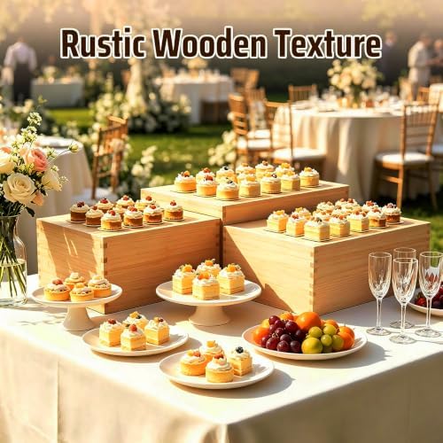 6 Pack Buffet Risers and Stands, Dessert Table Display Set with Mini Signs - Image 6