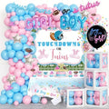 Touchdowns or Tutus Gender Reveal Decorations, Baby Boy or Girl Gender Reveal Decorations, Football Party Decor Backdrop Balloon Banner Tablecloth Cake Cupcake Topper Box Sash Pink Blue by Fiesec