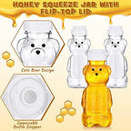 Thenshop 36 Pcs 8 oz Plastic Honey Bear Bottle Clear Squeeze, White Lid - Image 3