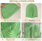 Sage Green Wedding Arch Backdrop Cover 7.2ft and 6ft Draped Arch Covers Stretchy Backdrop Spandex Balloon Arch Covers for Bridal Shower Baby Shower Engagement Photography Birthday Party Decorations - Image 6