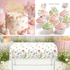 Hombae Baby in Bloom Baby Shower Decorations, 155PCs Spring Wildflower Party Supplies Wild Flower Decor for Girl with Floral Balloons Boxes, Banner, Backdrop, Tablecloth, Cake Cupcake Topper - Image 5