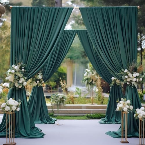 50ftx10ft Wrinkle Free Hunter Green Backdrop Curtains for Parties, Polyester Green Photo Backdrop Drapes 10 Panels 5x10ft for Wedding Birthday Baby Shower Photography Background - Image 7