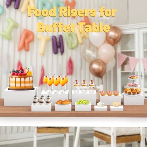 10 Pcs Acrylic Buffet Risers, Table Food Display Stands for Dessert Cupcake - Image 2
