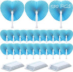 Unittype 150 Packs Heart Shaped Paper Fans for Wedding Guests,Baby Blue by Unittype
