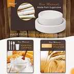 Gezond 350pcs Compostable Plates Set Heavy-duty Disposable Plates Utensils - Image 4