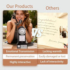 Audio Guest Book Wedding Phone with Vintage Design, Record Customized Audio Message Guest Book for Wedding, Party and Gathering, Black - Image 3