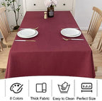 4 Pack Square Table Cloth 85x85 Inch Burgundy Tablecloth Machine Washable Fabric Polyester Table Cover for Dining, Buffet Parties, Picnic, Events, Weddings and Restaurants（Burgundy） - Image 6