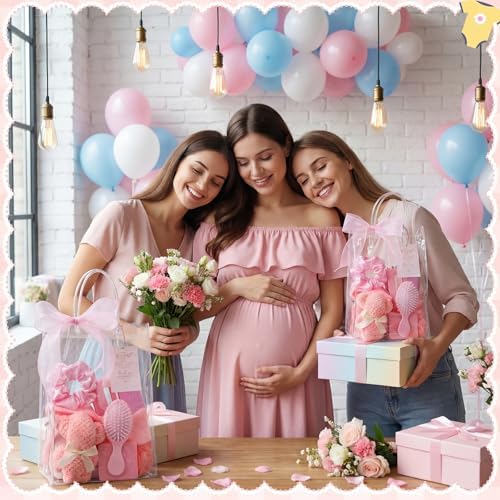 Aliceset 92 Pcs Baby Shower Prizes for Game Party Winners Baby Shower Favors Gifts Includes Hair & Beauty Accessories Jewelry Box with Gift Bag for Gender Revealed Wedding Bridal Party Favors(Pink) - Image 5