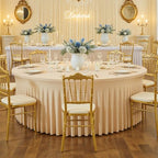 6 Pack Champagne Cloth Tablecloth for 5 FT Round Tables, Polyester Circle Picnic Table Cloths, 120 Inch Tables Cover with Table Skirt for Wedding Birthday Photography Themed Parties Banquet Holidays - Image 5