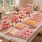 Remerry 16 Pcs Dessert Table Display Set 3 Tier Cake Stands, Pink - Image 2