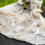 12 Pcs Sage Green Cheesecloth Table Runner 13ft Boho Gauze Cheesecloth Table Runner 160 inch Long for Christmas Wedding Bridal Baby Shower Birthday Table Decorations - Image 6