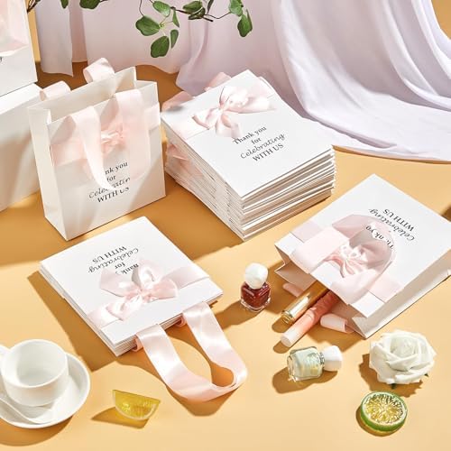 party greeting 50Pcs Wedding Gift Bags for Bridal Shower Bulk with Bow - Image 5