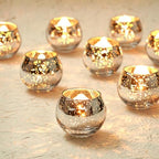 Homemory 36 Pcs Silver Votive Candle Holders, Round Mercury Glass Candle Holder, Tealight Candle Holders for Table Centerpieces, Baby Shower, Anniversary, Wedding, Home Decor, Halloween, Christmas by Homemory