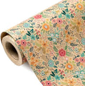 WRAPAHOLIC 30 Inch Jumbo Kraft Floral Wrapping Paper Roll - 30 Inch x 100 Feet Jumbo Roll - Spring Summer Garden Flower Design Perfect for Wedding, Bridal Shower, Birthday by WRAPAHOLIC