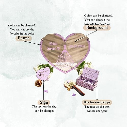 Wooden Heart Drop Box Guest Book Alternative, Butterfly Sign-in Wedding - Image 5