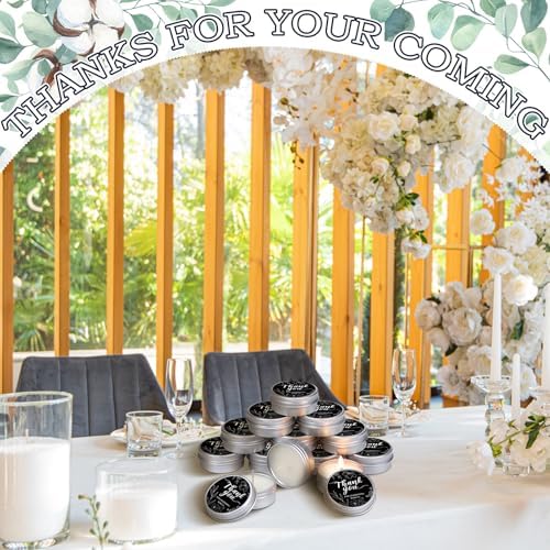 MTLEE 50 Pcs Black Floral Thank You Candles Baby Shower Wedding Favors - Image 5
