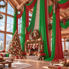 4 Panels 5ft(W) x 20ft(L) Green Ceiling Drapes for Wedding Parties - Image 6