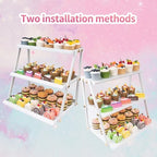 3-Tier white Metal Cupcake Stand, Multi Layer Dessert Display Serving Tray - Image 5