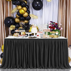 Ruffle Table Skirt for Teacher Desk Classroom Wedding Birthday, Black,21ft - Image 6