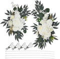 2Pcs Faux Floral Swag for Wedding Welcome Signs, Elegant Floral Decor for Ceremony and Reception, Ideal for Home Decoration (White) by Unknown