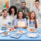 350 Pcs Dark Blue and White Paper Plates and Napkins Set - Image 7