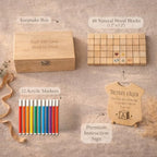 Nolia Baby Shower Blocks Decorating Game – 48 Wooden Cubes to Decorate, Storage Box, 12 Acrylic Markers & Instruction Sign (Natural) - Image 5