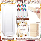 80 Wedding Guest Book Alternative tumbling tower Wooden Block, Pumpkin - Image 5